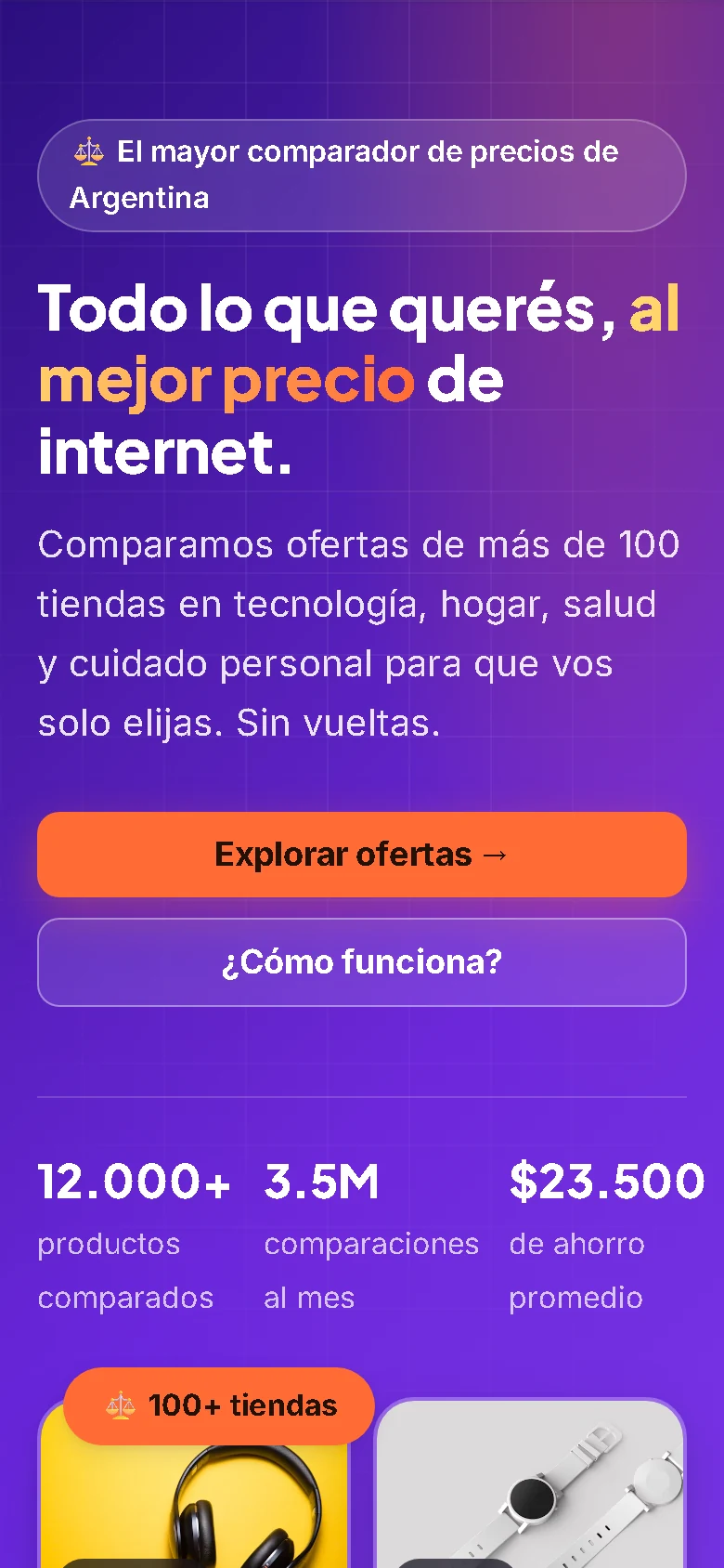 Vista móvil de la tienda online de ejemplo con carrito