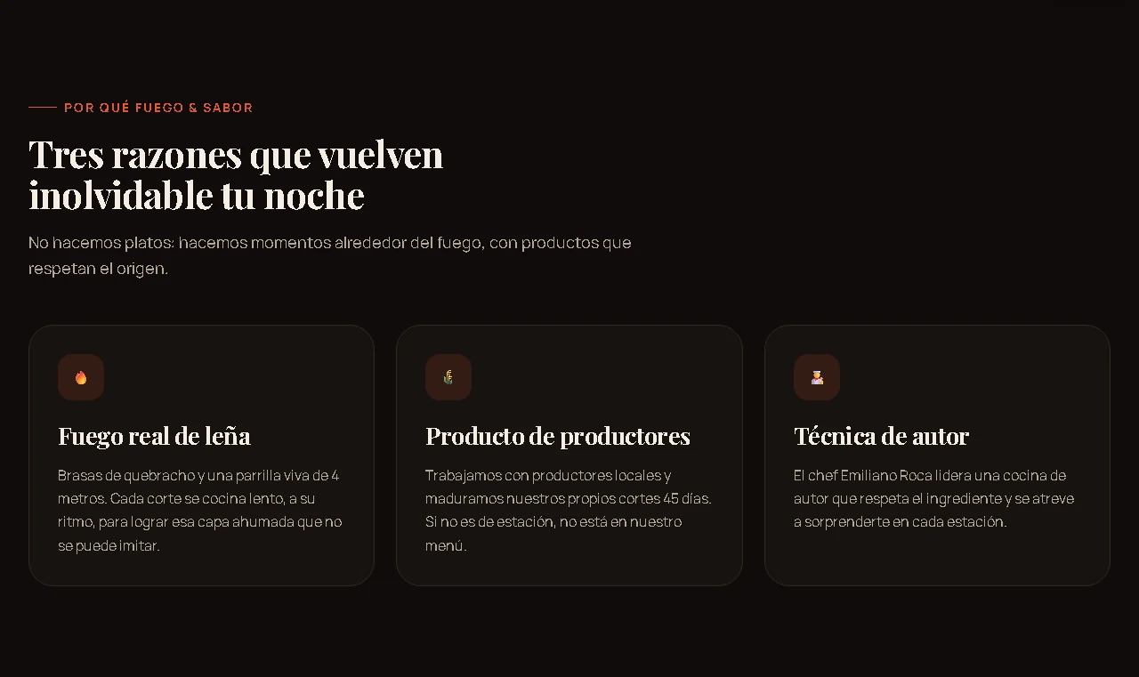 Bloque de diferenciales de la landing de ejemplo
