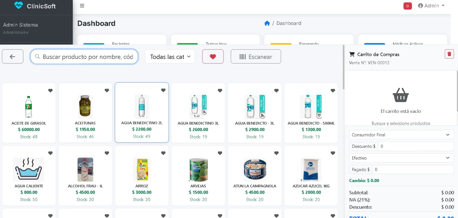 Punto de venta del sistema POS multirubro